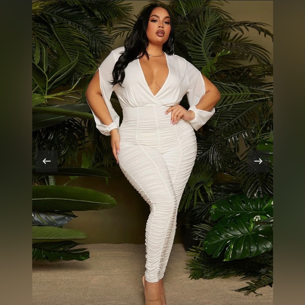 Fashion nova white jumpsuit